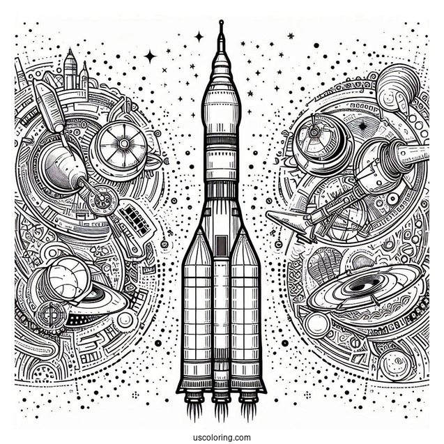 Detailed Outline Of Soyuz Rocket To Color