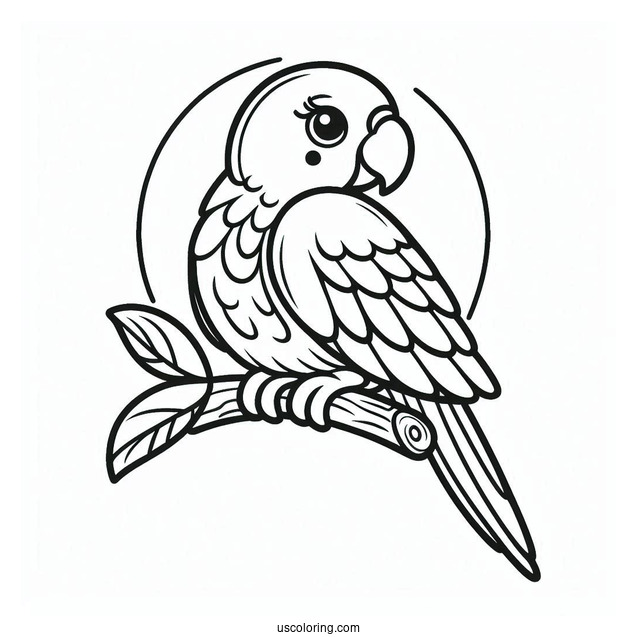 Kids Coloring Page Of a Parrot