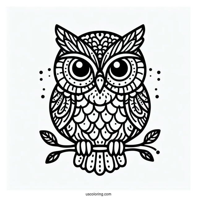 Simple Outline Of Owl To Color