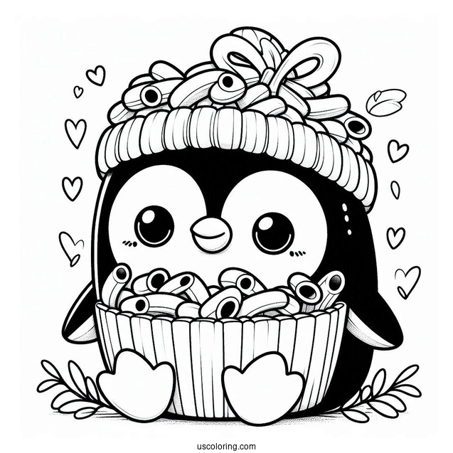 Macaroni Penguin Coloring Sheet Page