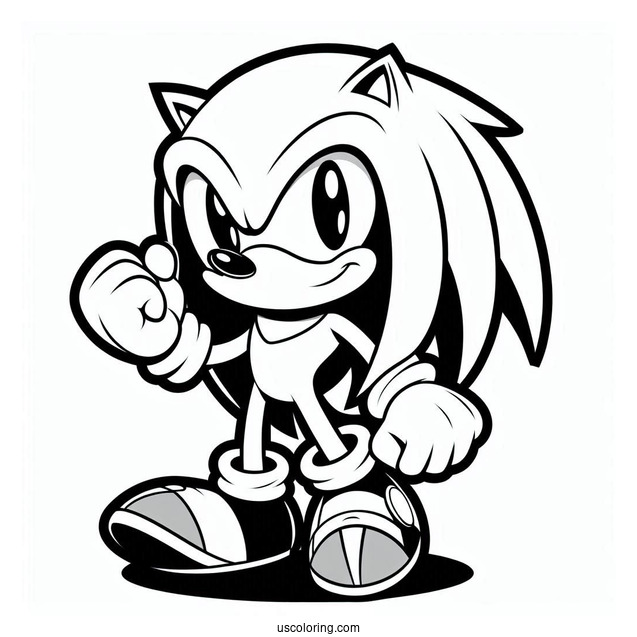 Knuckles The Echidna Coloring Page