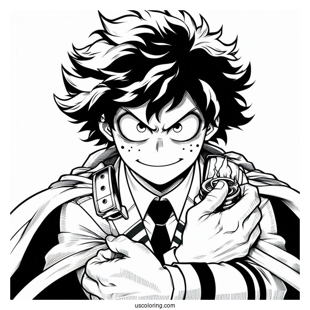 Detailed Villain Deku Coloring Page
