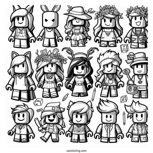 Roblox Game Characters Coloring Page