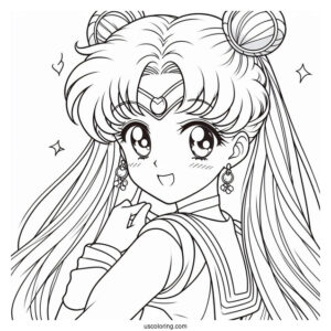 Sailor Moon Usagi Tsukino Coloring Page