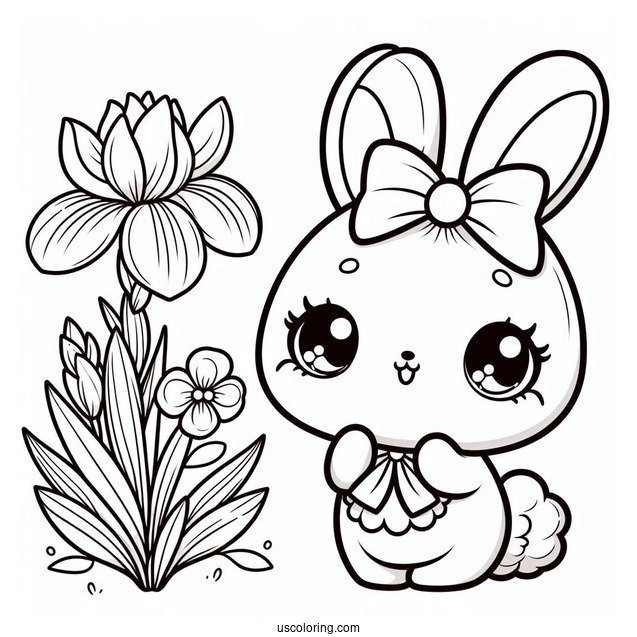 Sunny Bunnies Coloring Page Of Kawaii Iris For Preschoolers