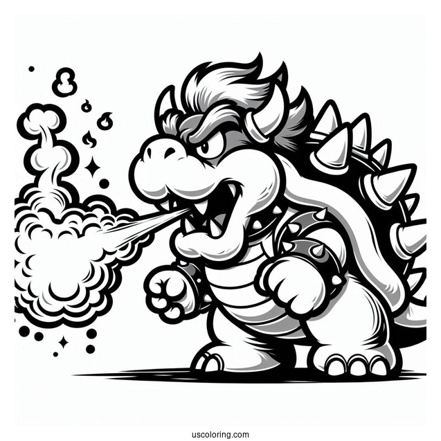 Fire Breathing Bowser To Color