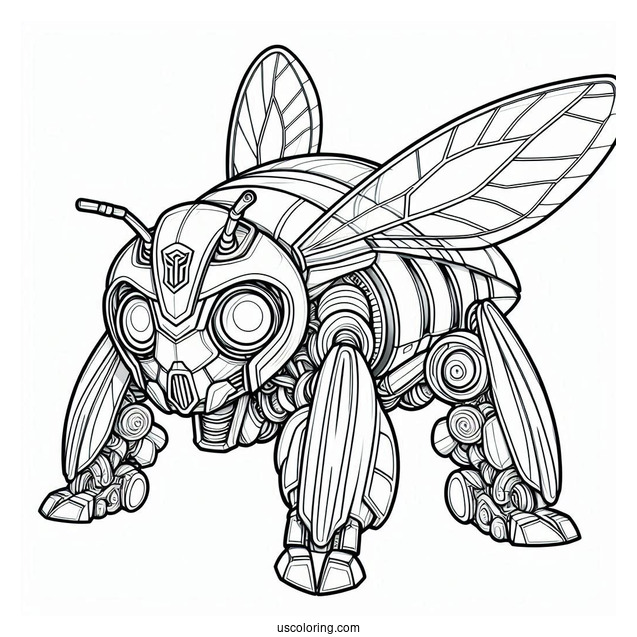 Realistic Autobot Bumblebee Coloring Page