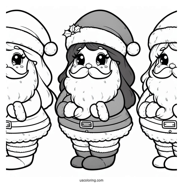 Plump Looking Santa To Color For Kids