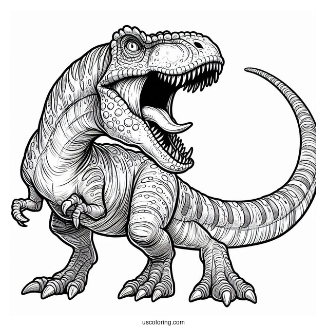 Angry Carnotaurus Roaring Coloring Page