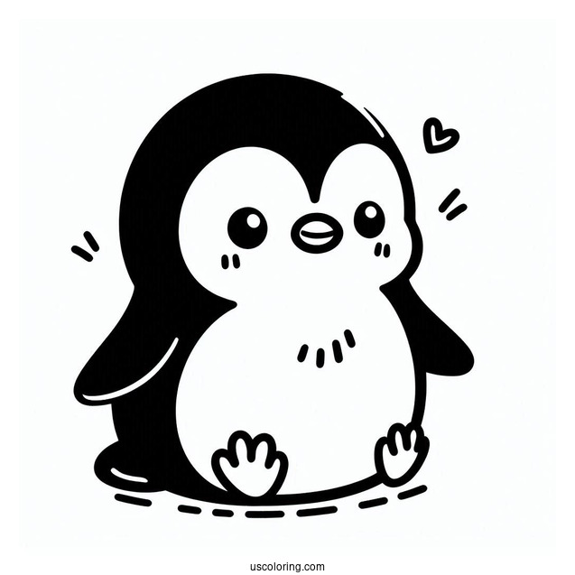 Little Blue Penguin Coloring Page For Preschoolers