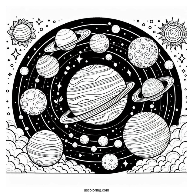 Planets In The Solar System Flash Cards To Color