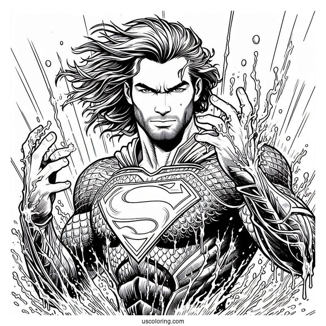 Aquaman Coloring Page Leading The Justice League
