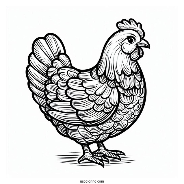 Brooding Hen Coloring Page
