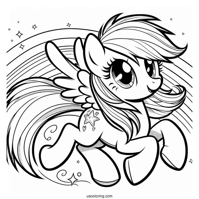 Rainbow Dash Coloring Page Equestria Girls Running