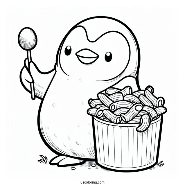 Macaroni Penguin Coloring Sheet Page
