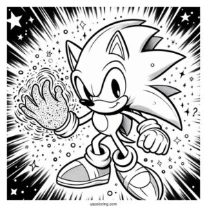 Super Sonic Coloring Page With Textured Skin
