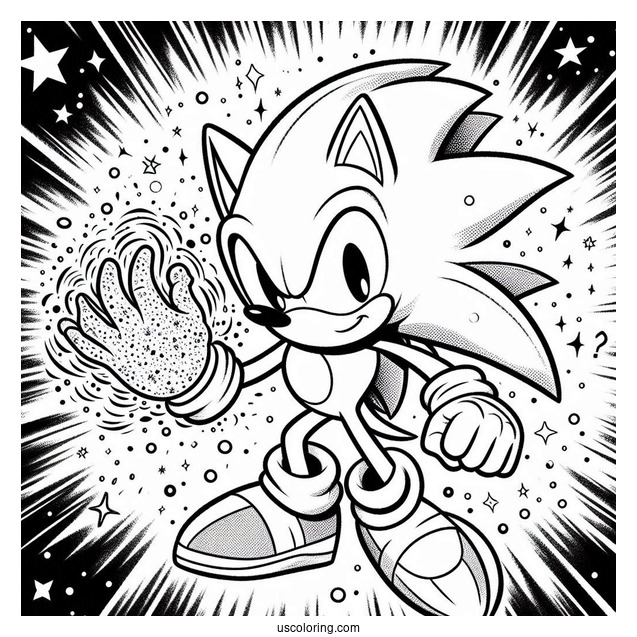 Super Sonic Coloring Page With Textured Skin