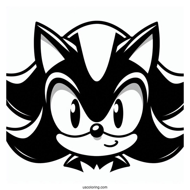 Simple Shadow Sonic Coloring Page The Hedgehog Face For Kids