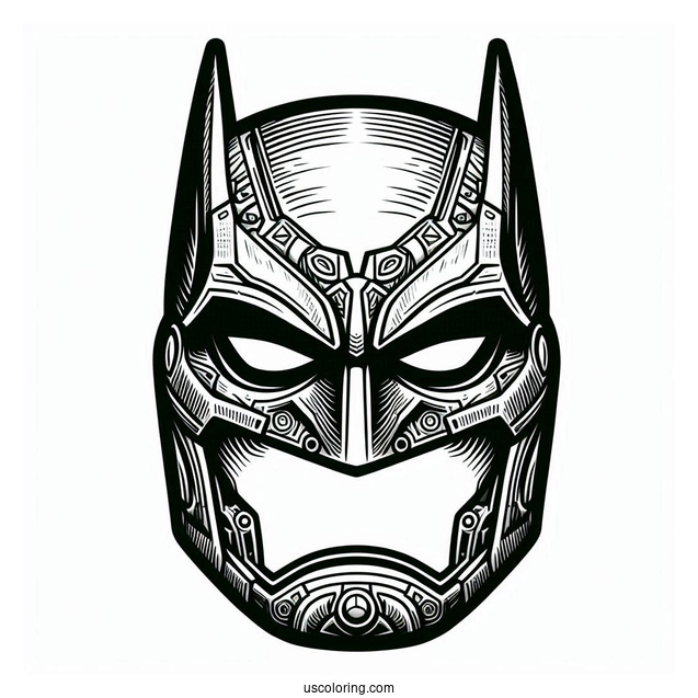 Closeup Of Lego Batman Mask Coloring