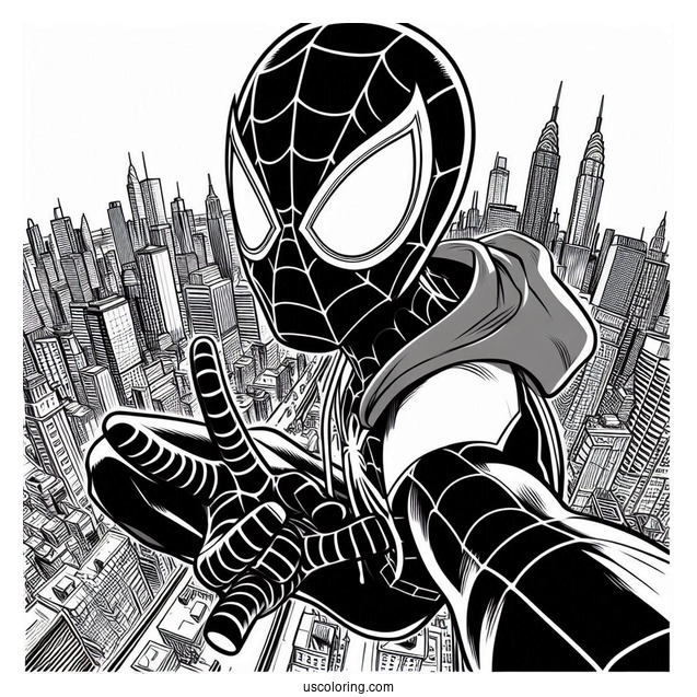 Into the Spider-Verse Miles Morales Coloring