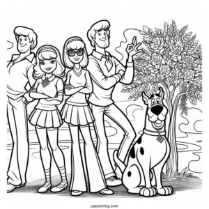The Scooby Gang Coloring Page For Kids