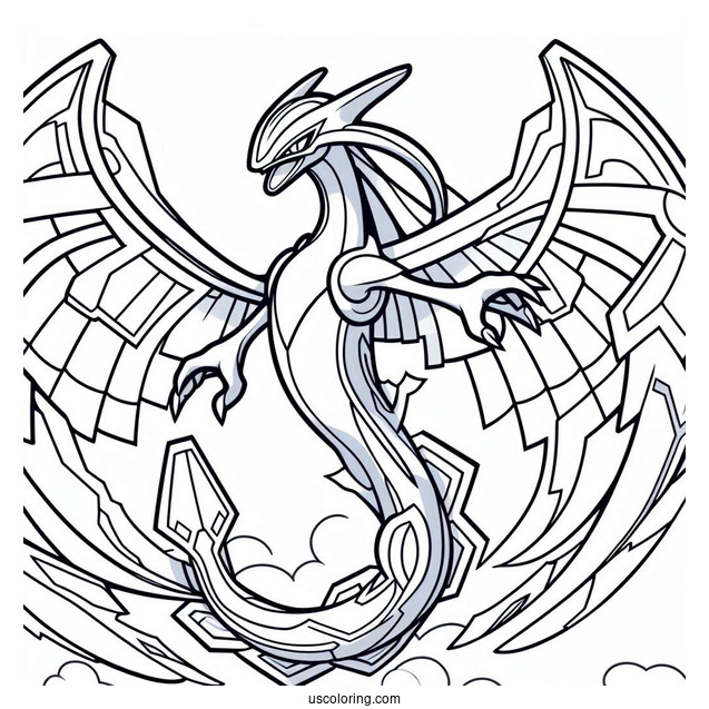 Mega Rayquaza Coloring Page In The Air