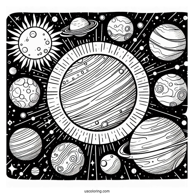 Planets In The Solar System Flash Cards To Color