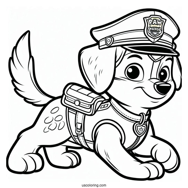 Chase Police Dog Coloring Sheet