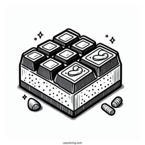 Chocolate Block Coloring Page For Kids