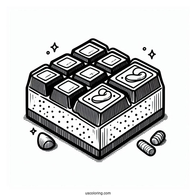 Chocolate Block Coloring Page For Kids