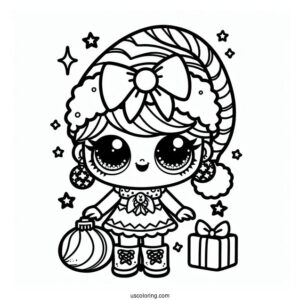Christmas Themed LOL Surprise Coloring Page