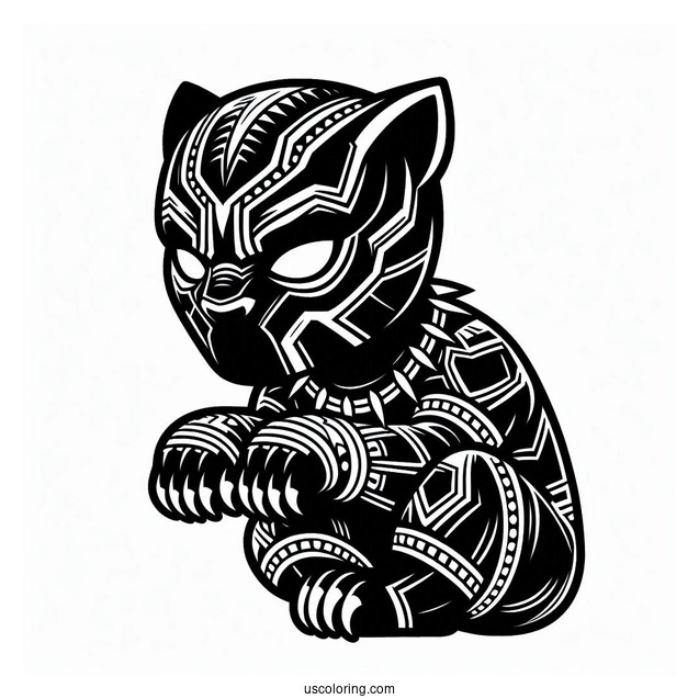 Black Panther In Wakanda Coloring Page