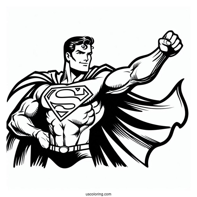 Easy Outline Of Superman Coloring Sheet