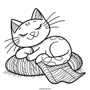 Smiling Critters Coloring Page Of Simple CatNap Outline