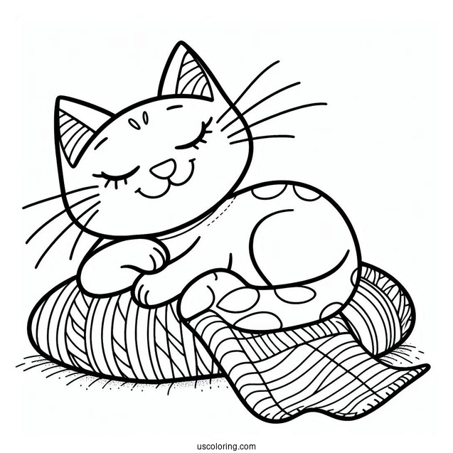 Smiling Critters Coloring Page Of Simple CatNap Outline