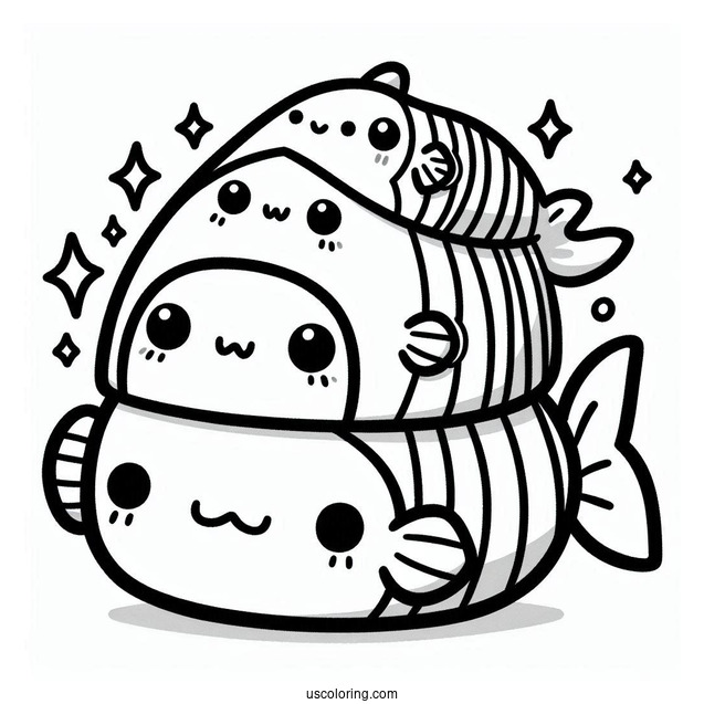 Sumikko Gurashi Coloring Page In Fish Costumes