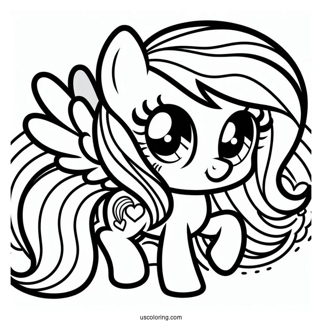 Kawaii Rainbow Dash Coloring In