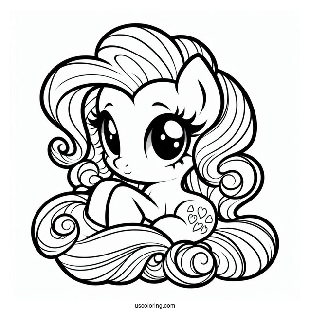 Chibi Kawaii Equestria Girls Pinkie Pie Coloring Page For Kids