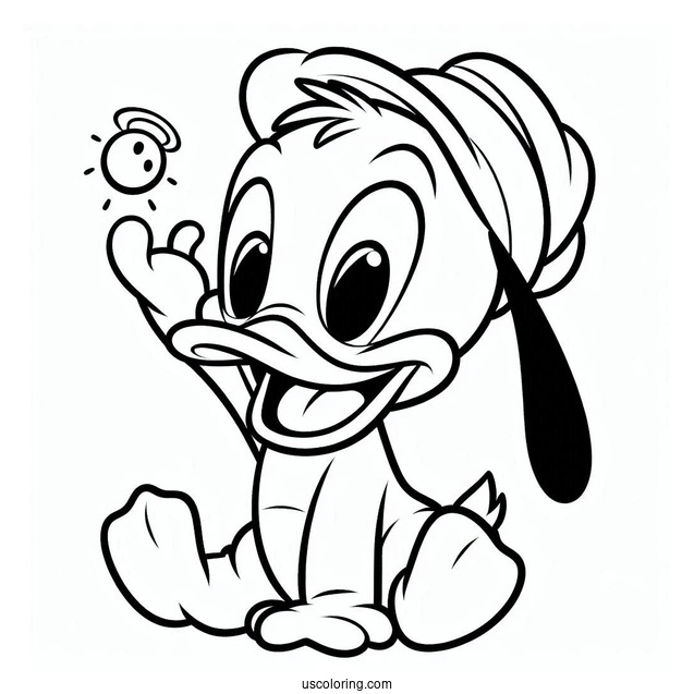 Baby Pluto Coloring Page With Baby Donald Duck