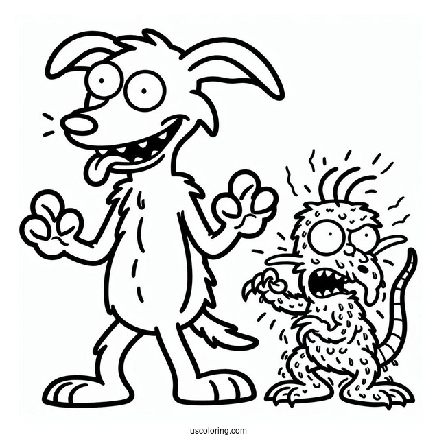Coloring Page Of Itchy And Scratchy_