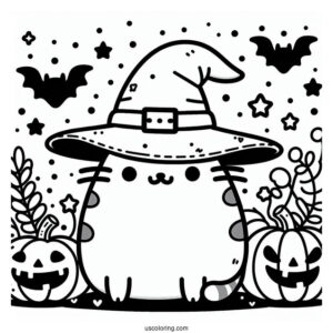 Halloween Themed Pusheen To Color