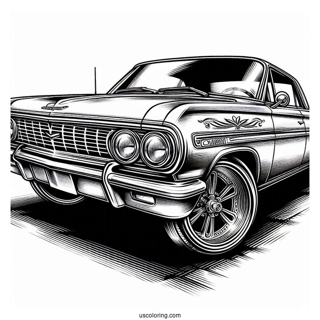 Impala Lowrider Coloring Page With Custom Design