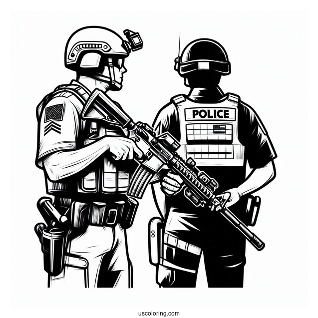 Police State Trooper To Color