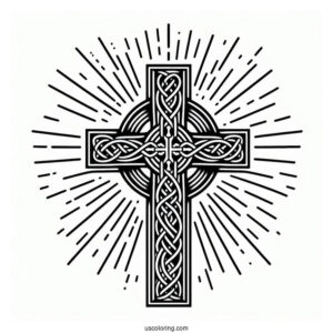 Celtic Cross With Beams From Heaven Coloring
