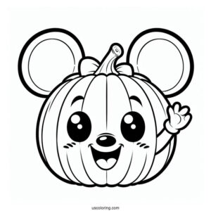 Mickey Mouse Pumpkin Coloring Page For Kids