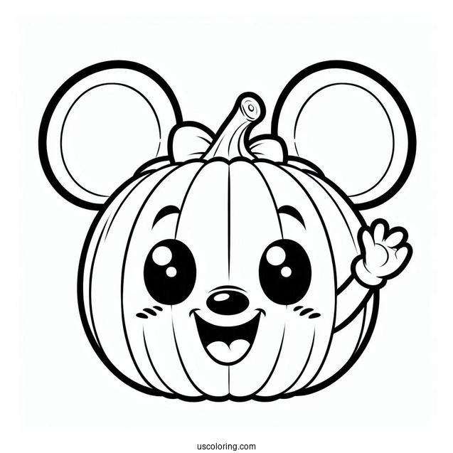 Mickey Mouse Pumpkin Coloring Page For Kids