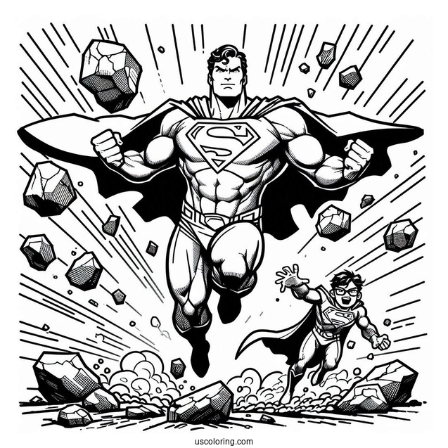 Superman And Kryptonite Coloring Page