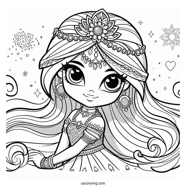 Shimmer And Shine Coloring Page Princess Samira