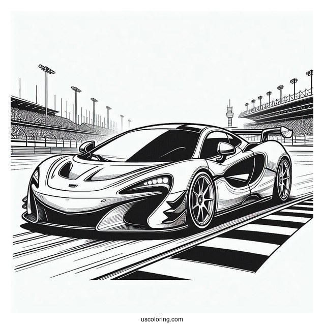 McLaren Sports Car On Race Track To Color