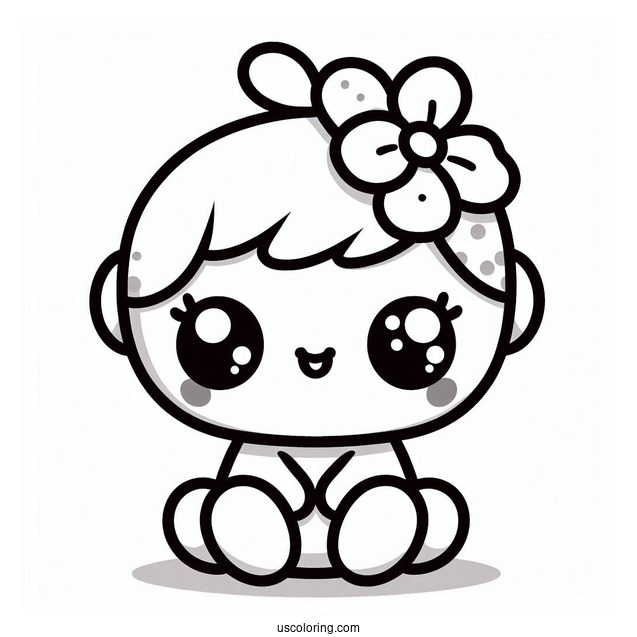Poppy Playtime Coloring Page Of Kawaii Baby Huggy Wuggy For Preschoolers